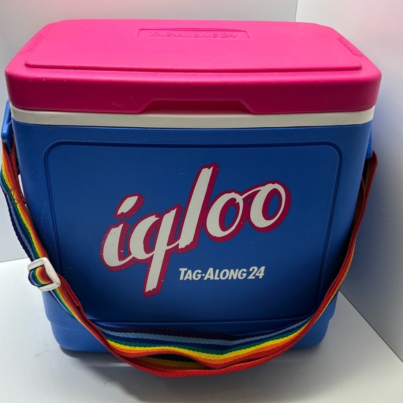 Igloo Tag-Along 24 vintage 90s rainbow strap cooler - Picture 1 of 13